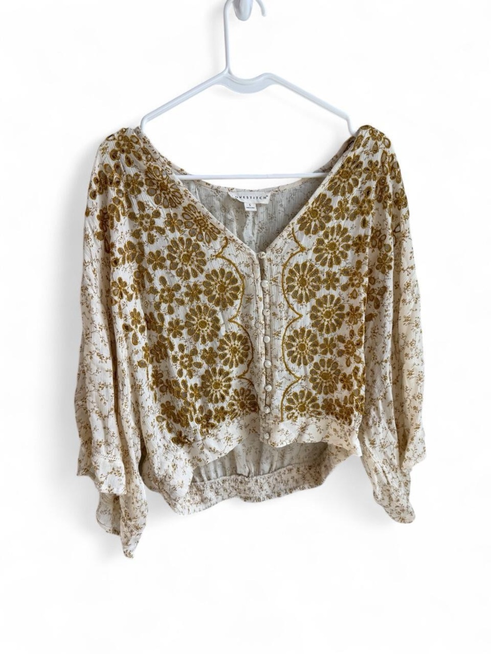 Lovestitch Floral Button Front Blouse